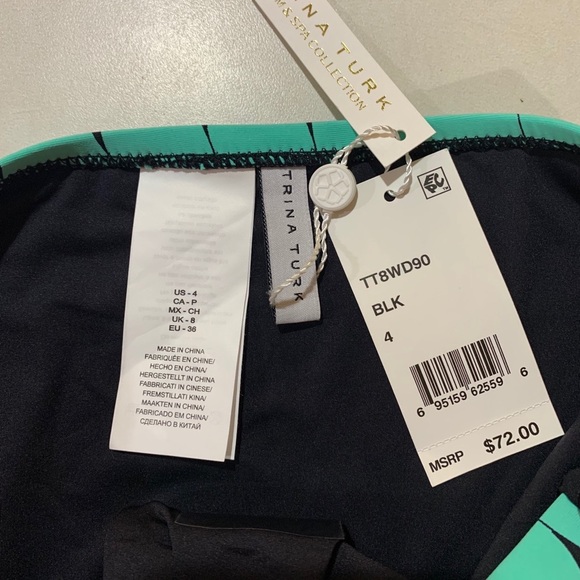 NWT Trina‎ Turk Starburst Shirred Side Hipster Sz 4 - Picture 4 of 6